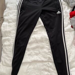 Adidas  Black Joggers with White Stripes